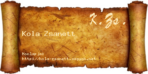 Kola Zsanett névjegykártya